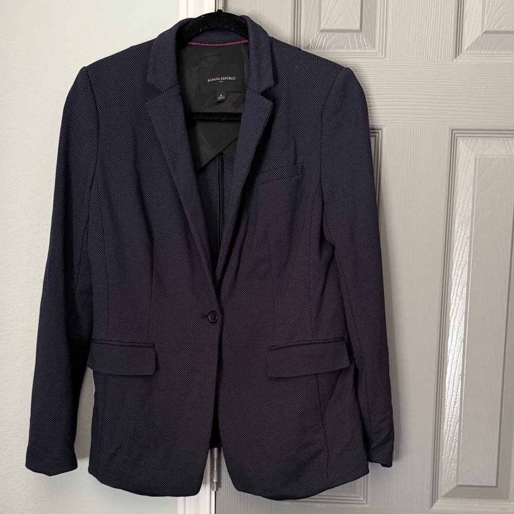 Banana Republic Navy Blazer with White Dots Size 8
